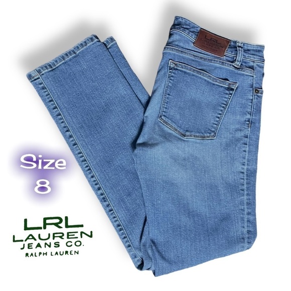 LRL Lauren Jeans Co. Ralph Lauren Straight Leg Med Wash Size 8 - Picture 1 of 16